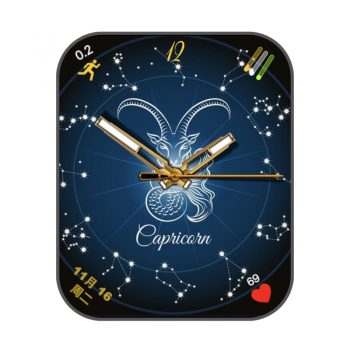 十二星座十二星宿白羊双鱼蓝色表盘.clock