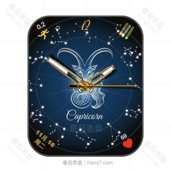 十二星座十二星宿白羊双鱼蓝色表盘.clock
