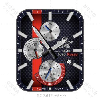 卡西欧CASIOG深蓝麻绳红色三盘表盘.clock