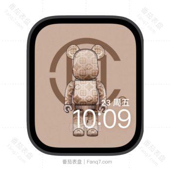 logo印花棕色暴力熊苹果iwatch壁纸表盘.watchface
