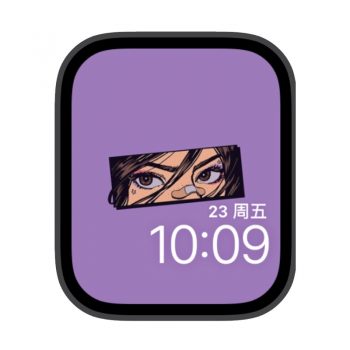 鼻梁贴着创可贴的冰冷少女苹果iwatch壁纸表盘.watchface
