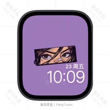 鼻梁贴着创可贴的冰冷少女苹果iwatch壁纸表盘.watchface