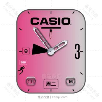 卡西欧CASIOG渐变玫红表盘.clock