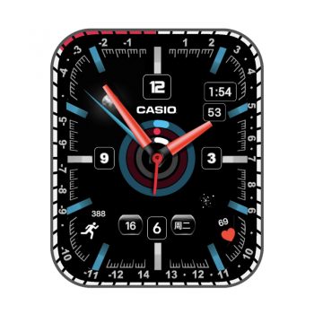 卡西欧CASIOG系统训练跟踪运动黑红白表盘.clock