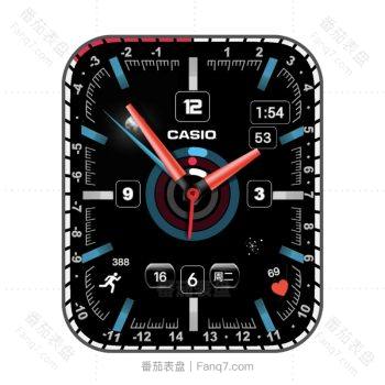 卡西欧CASIOG系统训练跟踪运动黑红白表盘.clock