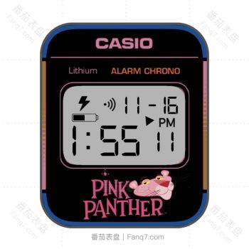 卡西欧CASIOG粉红顽皮豹卡通表盘.clock