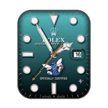劳力士ROLEX蓝绿Charlotte Hornets 夏洛特黄蜂队表盘.clock