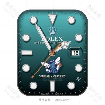 劳力士ROLEX蓝绿Charlotte Hornets 夏洛特黄蜂队表盘.clock