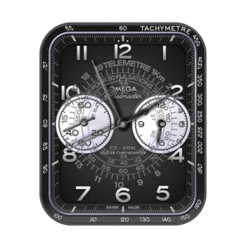 OMEGA 欧米茄深黑色双盘表盘.clock