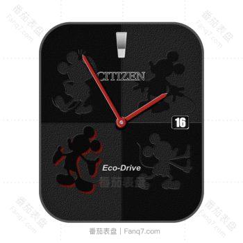 西铁城CITIZEN磨砂四格米奇迪士尼disney表盘.clock