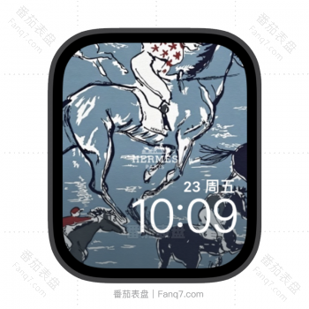 hermes爱马仕骑马插画苹果iwatch壁纸表盘.watchface