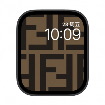 芬迪棕色双FF倒扣LOGO苹果iwatch壁纸表盘.watchface