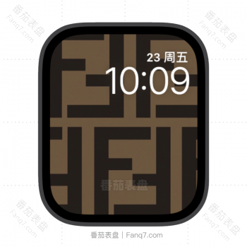 芬迪棕色双FF倒扣LOGO苹果iwatch壁纸表盘.watchface