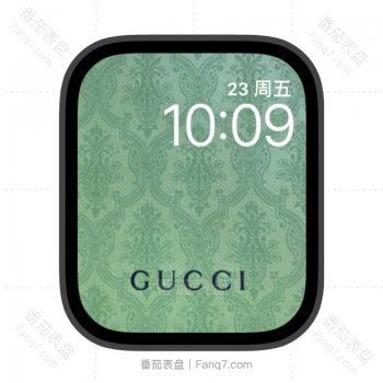 GUCCI古驰浅绿印花苹果iwatch壁纸表盘.watchface
