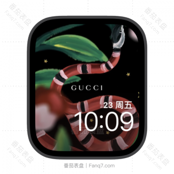 GUCCI古驰花蛇插画苹果iwatch壁纸表盘.watchface