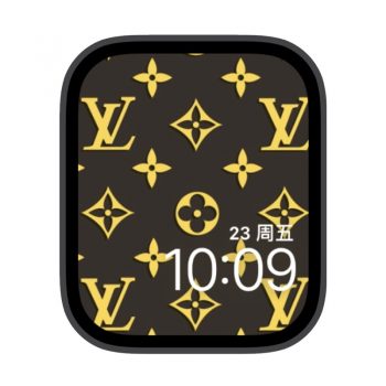 LV经典棕底金色印花LOGO苹果iwatch壁纸表盘.watchface