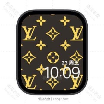 LV经典棕底金色印花LOGO苹果iwatch壁纸表盘.watchface
