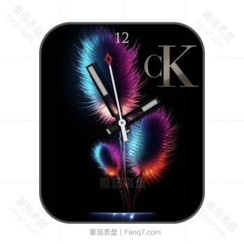 Calvin Klein卡尔文·克莱恩黑色蓝紫红绒毛表盘.clock