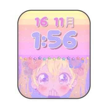 少女可爱卡通水冰月表盘.clock