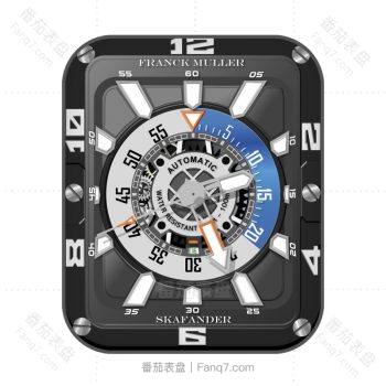 法穆兰Franck Mulle HEART黑色边蓝灰圈表盘.clock