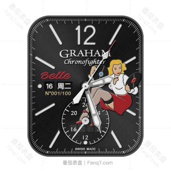 Graham格林汉姆黑色金发美人表盘.clock