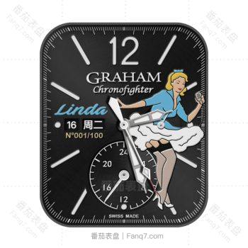Graham格林汉姆黑色金发美人表盘.clock
