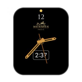 爱马仕Hermes黑色玫瑰金logo简约表盘.clock