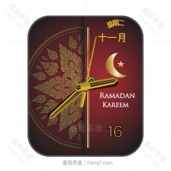 islamic异域风情伊斯兰教红色表盘.clock