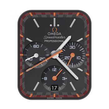 OMEGA 欧米茄灰色红边表盘.clock