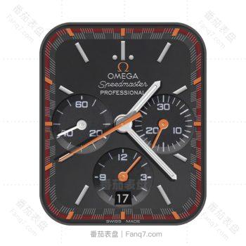 OMEGA 欧米茄灰色红边表盘.clock