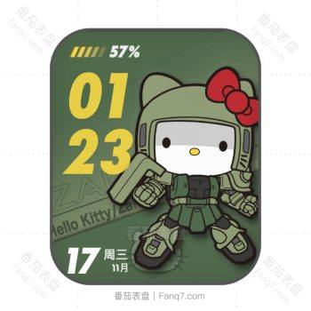 绿色盔甲机械猫表盘.clock