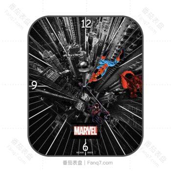 漫威系列蜘蛛侠城市黑色表盘.clock