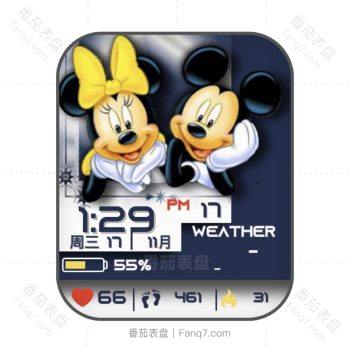 迪士尼disney卡通米奇米妮表盘.clock