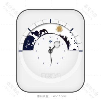 MJWsun&moonByAH.白底骆驼与马太阳表盘.colck
