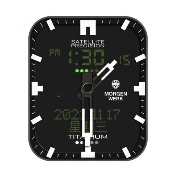 Morgen摩根黑色简约白刻度表盘.clock