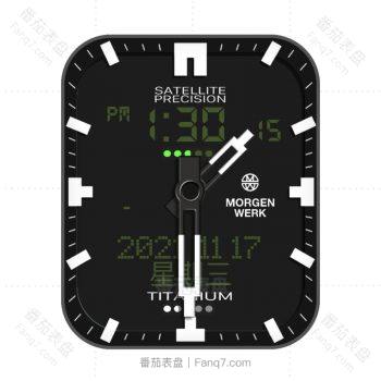 Morgen摩根黑色简约白刻度表盘.clock