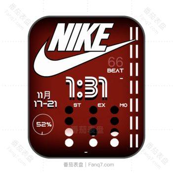 nike耐克红白表盘.clock