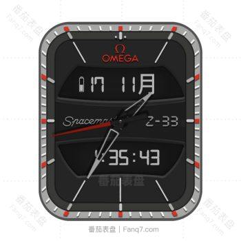 OMEGA 欧米茄深黑色灰边复古表盘.clock