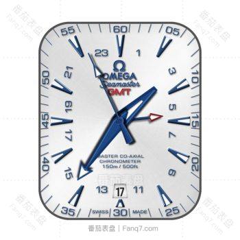 OMEGA 欧米茄珍珠白蓝色刻度表盘.clock