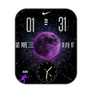 耐克nike紫色星球运动表盘.clock