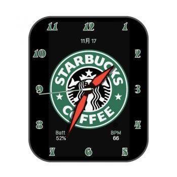 星巴克logo黑色表盘.clock