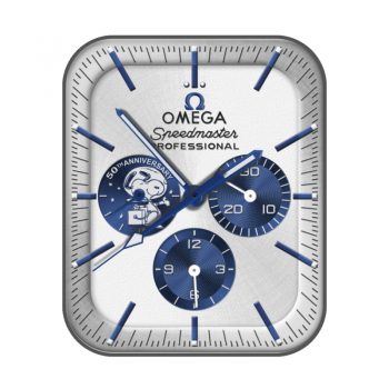 欧米茄OMEGA简约白蓝史努比联名三盘表盘.clock