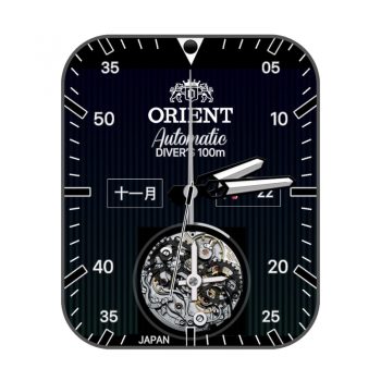 Orient东方双狮黑色重力飞陀表盘.clock