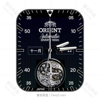 Orient东方双狮黑色重力飞陀表盘.clock