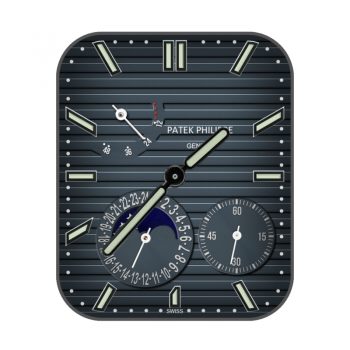partek philippe百达翡丽蓝色条纹月亮表盘.clock