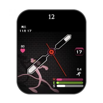 粉红顽皮豹悄悄行走黑色表盘.clock