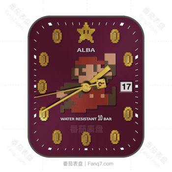 超级玛丽mario红色马赛克卡通.clock