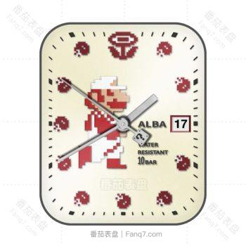 超级玛丽mario白色马赛克卡通.clock