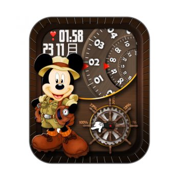 迪士尼米老鼠米奇船长木质风格表盘.clock