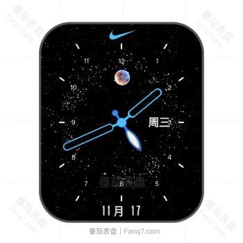 nike耐克黑底星空月球表盘.clock